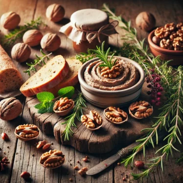 Antipasto siciliano con paté biologici, noci e erbe aromatiche