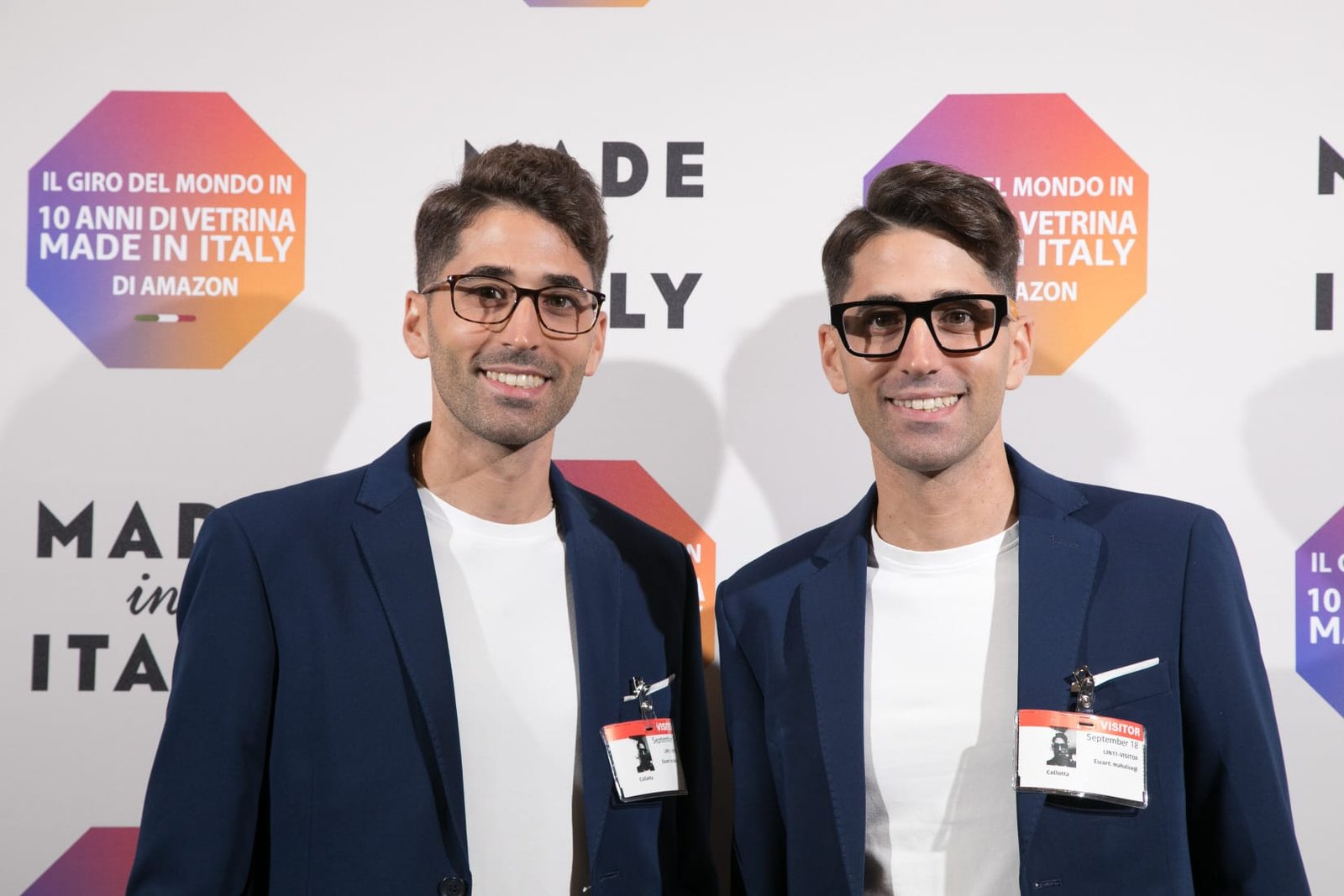 Tenuta Collotta all’evento Amazon Made in Italy a Milano: ritratto davanti al backdrop.